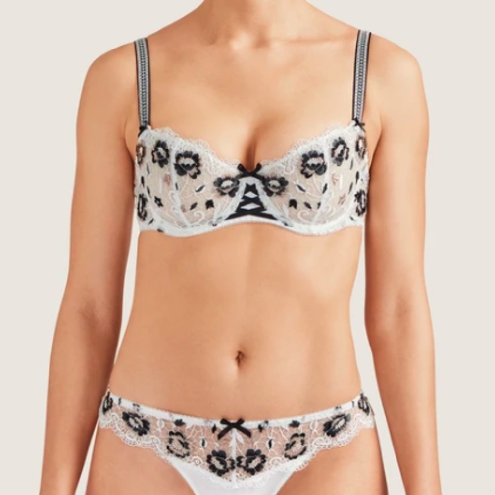 NWT Aubade FIÈVRE ANDALOUSE bra 36E & shortie XXL